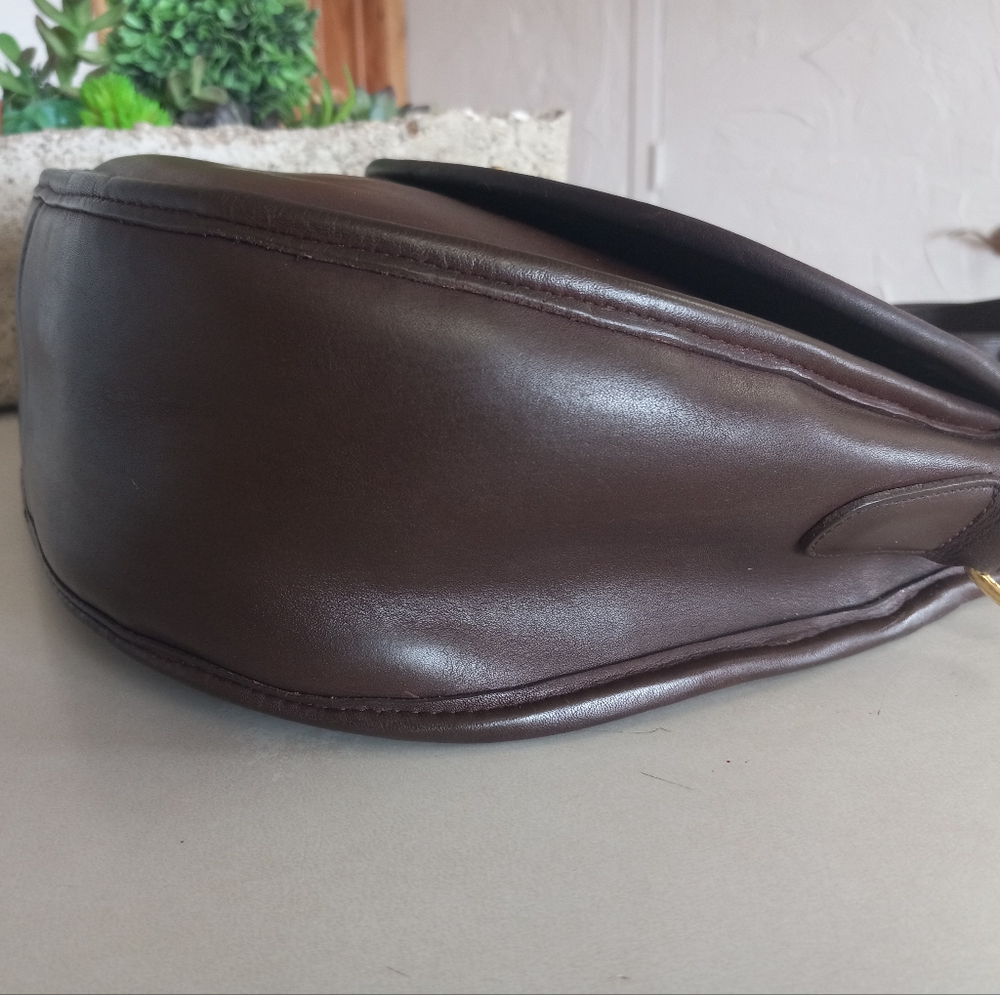 Coach Large Plaza Bag, Pre-1994, Mahogany Brown, Late 1980's - Picture 7 of 16